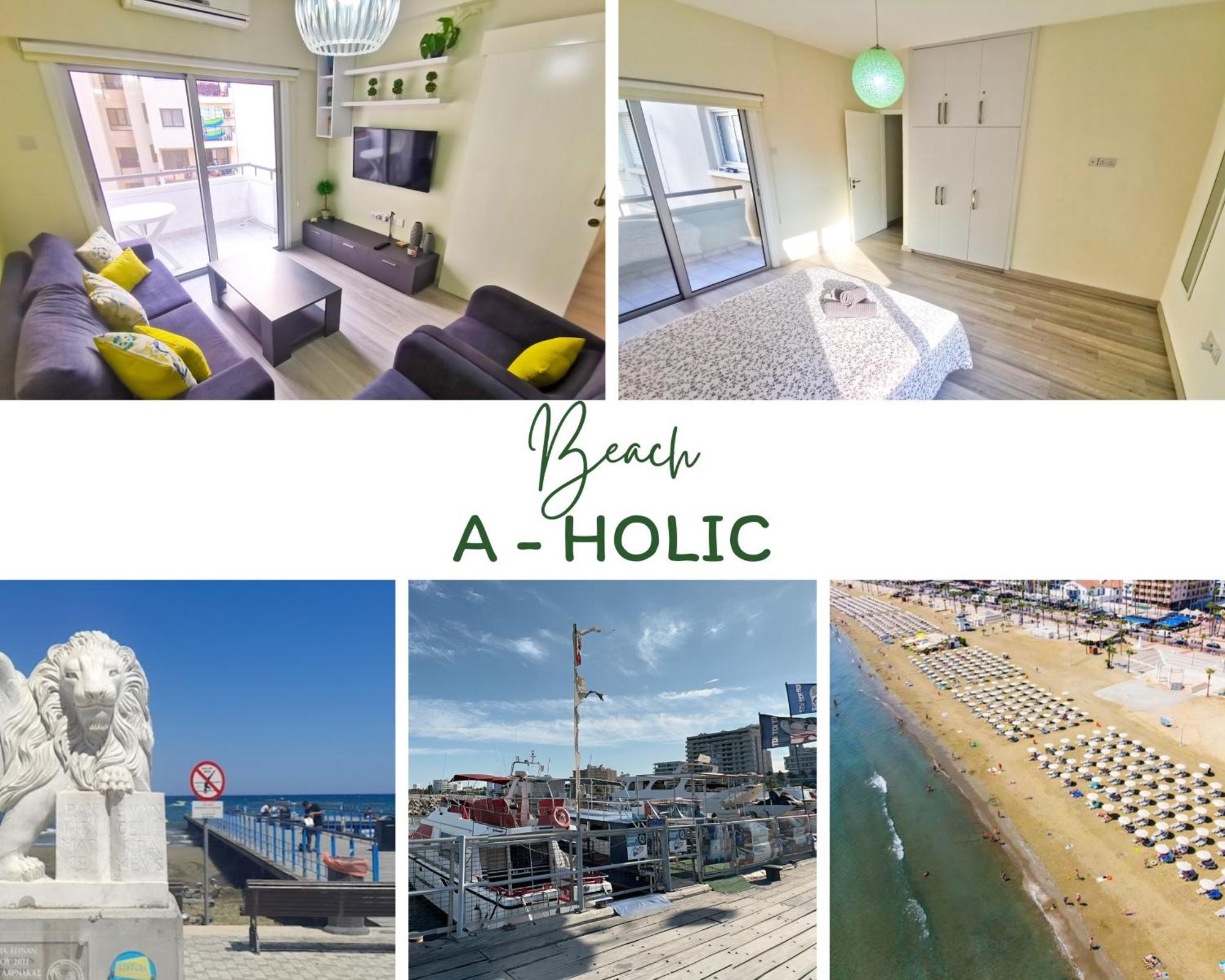 Beach-A-Holic Apartment, 2 Min Distance From Larnaca Marina Exterior foto